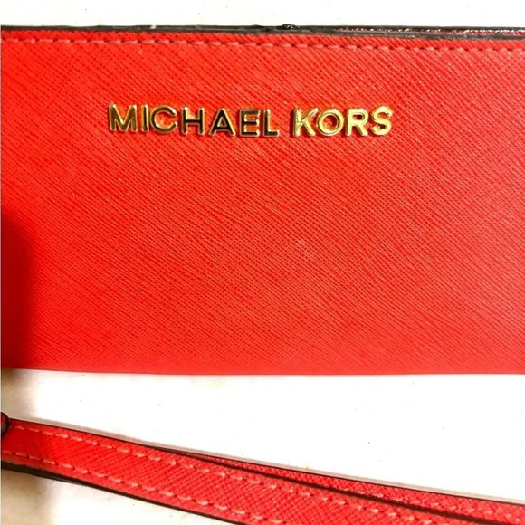 Michael Kors orange leather leather wristlet wallet - Picture 6 of 6